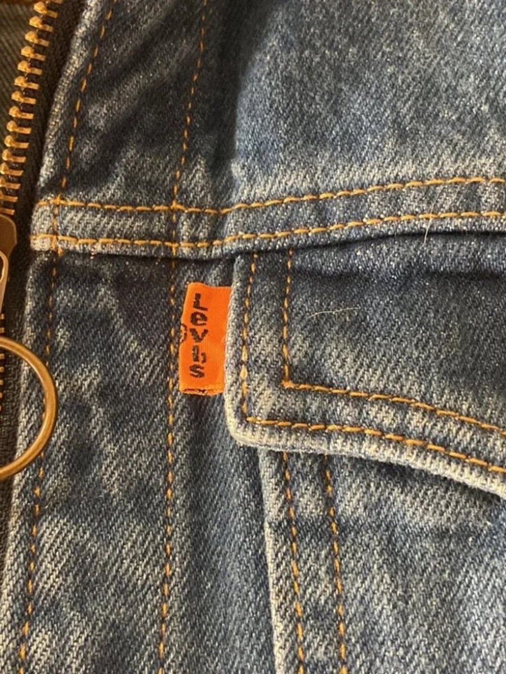 Vintage Levi’s Orange Tab Denim Trucker Jacket Ring Zip 100% Cotton - Picture 8 of 8